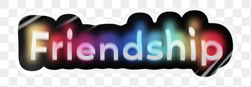 Friendship png word sticker, neon | Free PNG - rawpixel