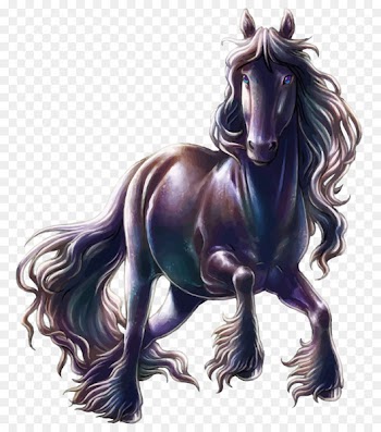 Friesian horse Arabian horse Curly Horse Howrse Mane - Horse cartoon 