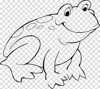 Frog Black and white Cartoon , Frog Line transparent background PNG clipart