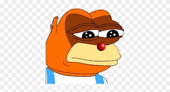 Frog Face Nose Orange Cartoon Head Clip Art Food - Instabuttons Sad Pepe The Frog 2.25" Pinback Button