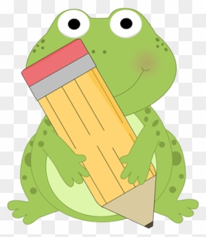 Frog Holding A Pencil - Frog With A Pencil - Free Transparent PNG ...