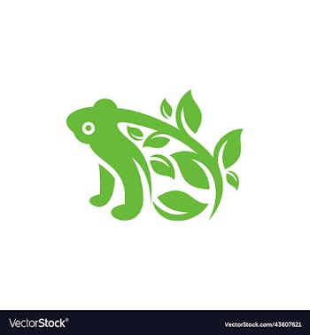frog leaf nature ecology logo