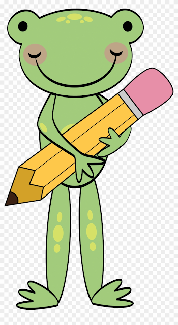 Frog With Pencil Clipart - Pencil Frog Clipart - Free Transparent ...