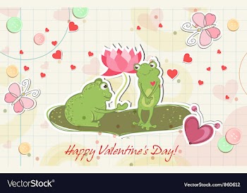Frogs in love vector image