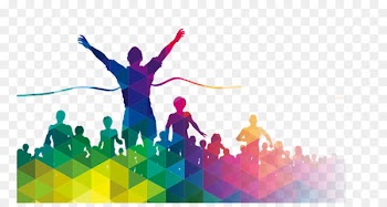 From Zero to Infinity: The Mathematics of Success Finance Bank Career Goal - People run victory decoration free color material 