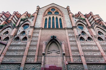 Front of a Cathedral in Worm's Eye View Photography