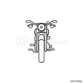 Front of motorbike hand drawn outline doodle icon