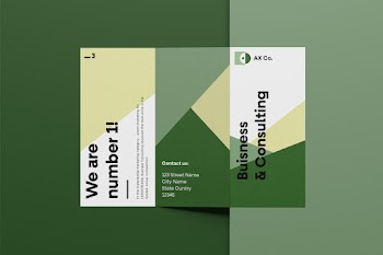 Front Trifold Brochure Mockup -3 o ax co. contact us: 123 street name city name state cuntry 12345 we are number 1! in the experiential marketing category - event marketing for industriada, business consulting received the main prize in the golden arrow competition buisness & consulting 
