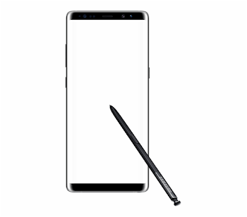 Front View Of A Semitransparent Galaxy Note8 In Landscape ...
