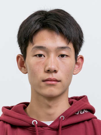 Frontal Portrait of an 18-Year-Old Chinese Boy