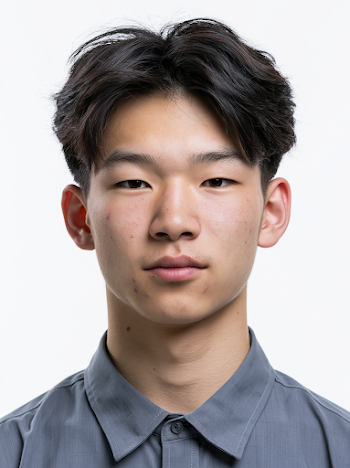 Frontal Portrait of an 18-Year-Old Chinese Boy