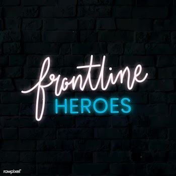 Frontline heroes coronavirus neon sign vector | Free  vector - 2312513