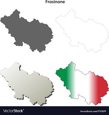 Frosinone blank detailed outline map set vector image