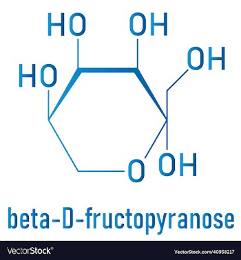 fructose or d-fructose fruit sugar molecule