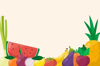 Fruit and vegetables background design Free Vector