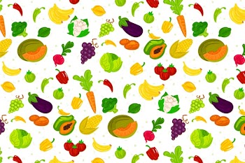 Fruit and vegetables background design Free Vector