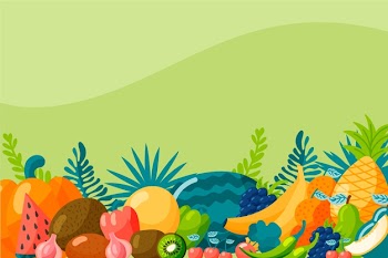 Fruit and vegetables background Free Vector
