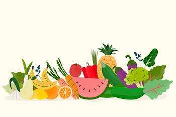 Fruit and vegetables background Free Vector