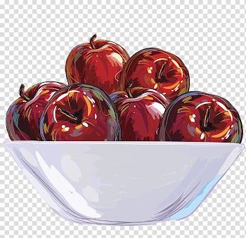 Fruit Apple Bowl Illustration, An apple transparent background PNG clipart