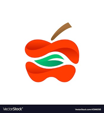 fruit apple modern nature simple logo