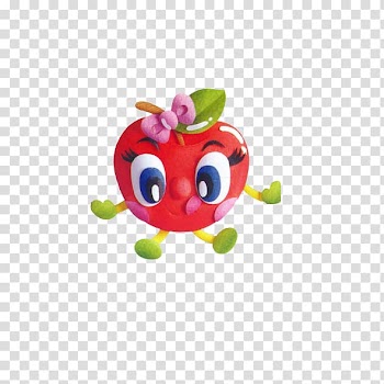 Fruit Apple, Smiley cartoon fruits transparent background PNG clipart