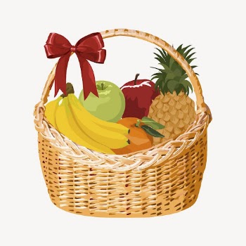 Fruit basket clipart, realistic illustration | Free Photo Illustration - rawpixel
