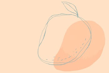Fruit doodle mango vector design space