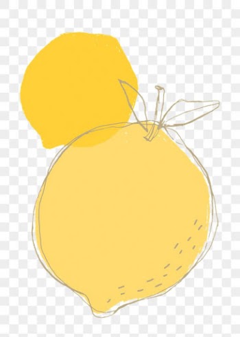 Fruit doodle yellow lemon png design space
