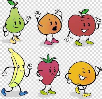 Fruit Euclidean , 6 cute face fruits material transparent background PNG clipart