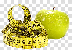 Fruit , green apple fruit and measuring tape transparent background PNG clipart