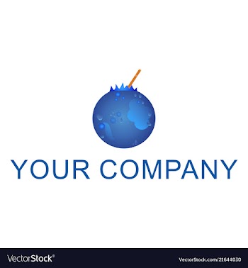 Fruit juice blue logo vector image