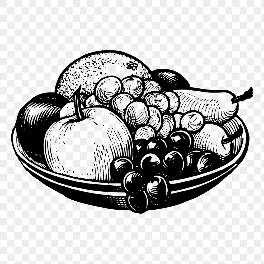 Fruit platter png sticker, vintage | Free PNG - rawpixel