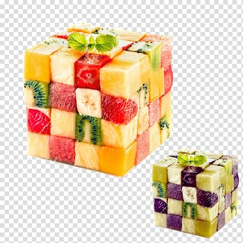 Fruit salad Berry Fruit Cube, Rubik's Cube transparent background PNG clipart