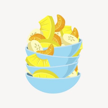 Fruit salad bowl, food clipart, | Free Vector - rawpixel