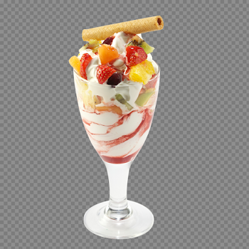 Fruit Salad With Ice Cream PNG Image Background