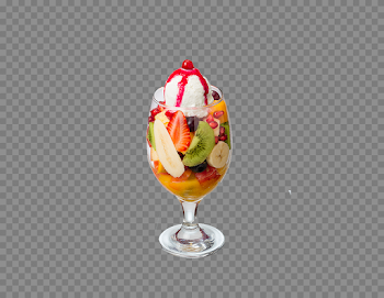 Fruit Salad With Ice Cream Transparent Image