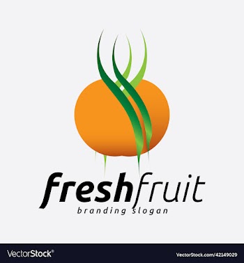 fruit shop garden fresh orange logo