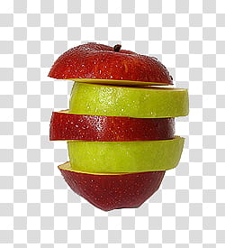 Fruit , sliced green and white apples transparent background PNG clipart