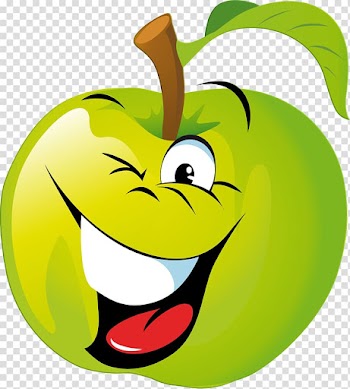 Fruit Smiley , GREEN APPLE transparent background PNG clipart