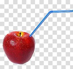 Fruit , straw inside apple fruit transparent background PNG clipart