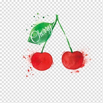 Fruit Strawberry Lemon Cherry, hand-painted cherry transparent background PNG clipart