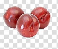 Fruit, three red apple fruits transparent background PNG clipart