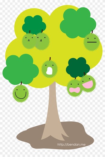 Fruit Tree Cartoon Durian Peach - Durian Tree Art