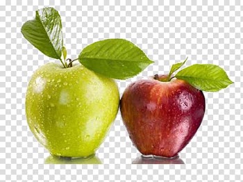 Fruit Vegetable Apple Raspberry Grain, Green red apple leaves transparent background PNG clipart