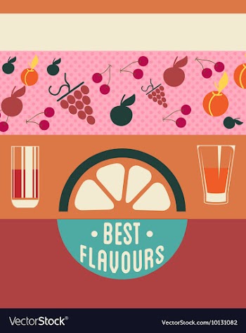 Fruits and juice glasses vector image