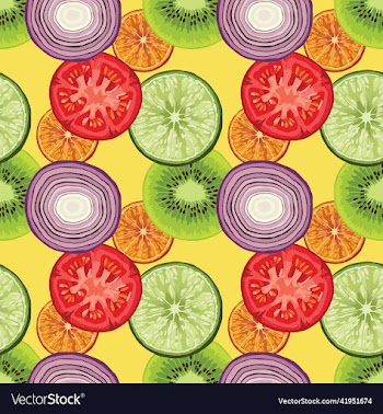 fruits and vegetable seamless design pattern