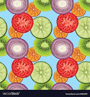 fruits and vegetable seamless design pattern