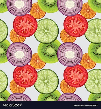 fruits and vegetable seamless design pattern