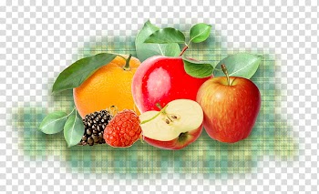 Fruits, assorted-color apple, orange, and raspberry fruits transparent background PNG clipart