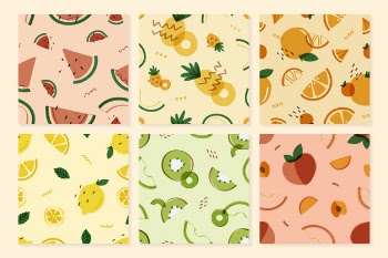 Fruits memphis style pattern